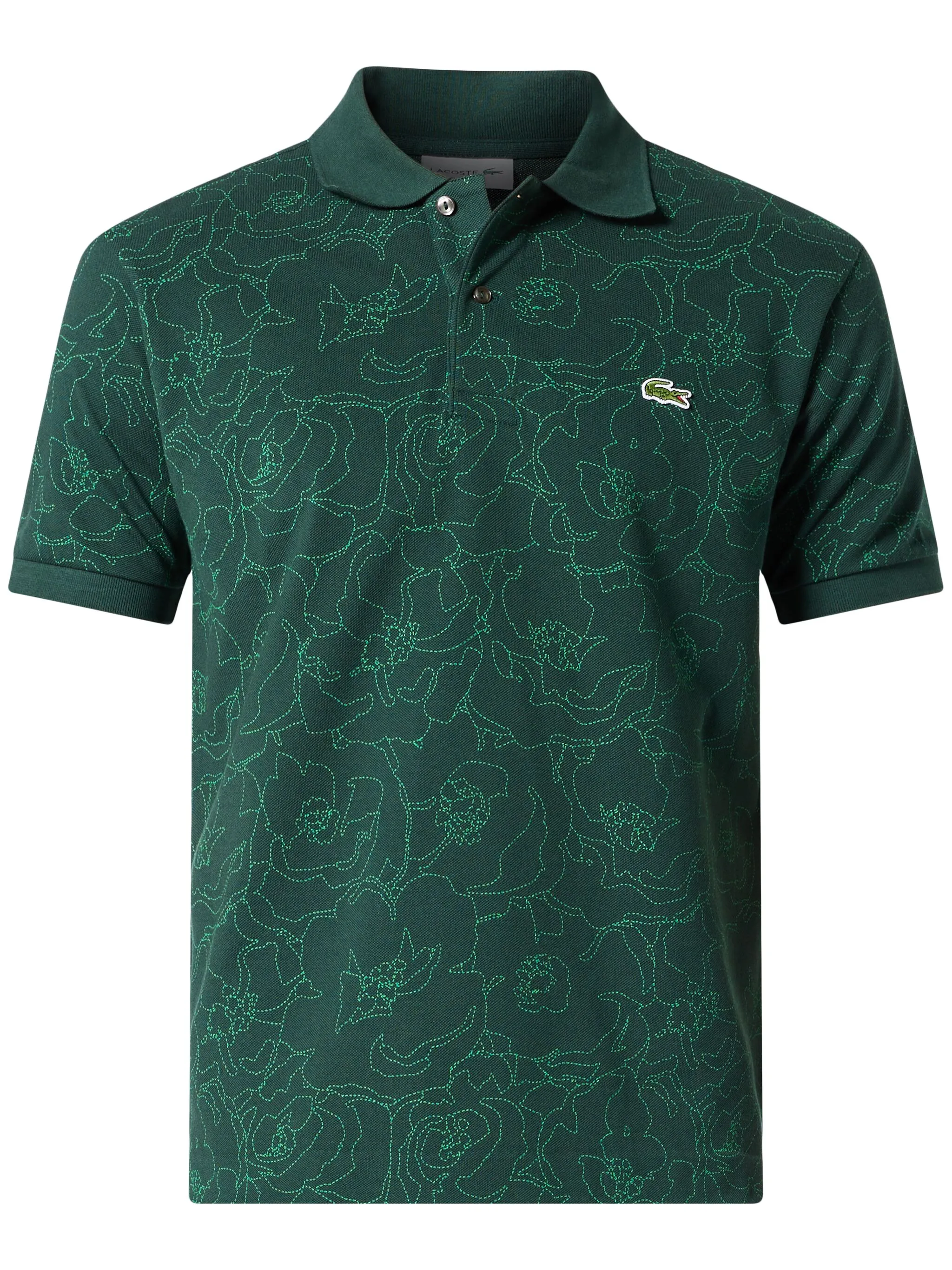 

Рубашка поло Imprimé Fleurs Lacoste, зеленый
