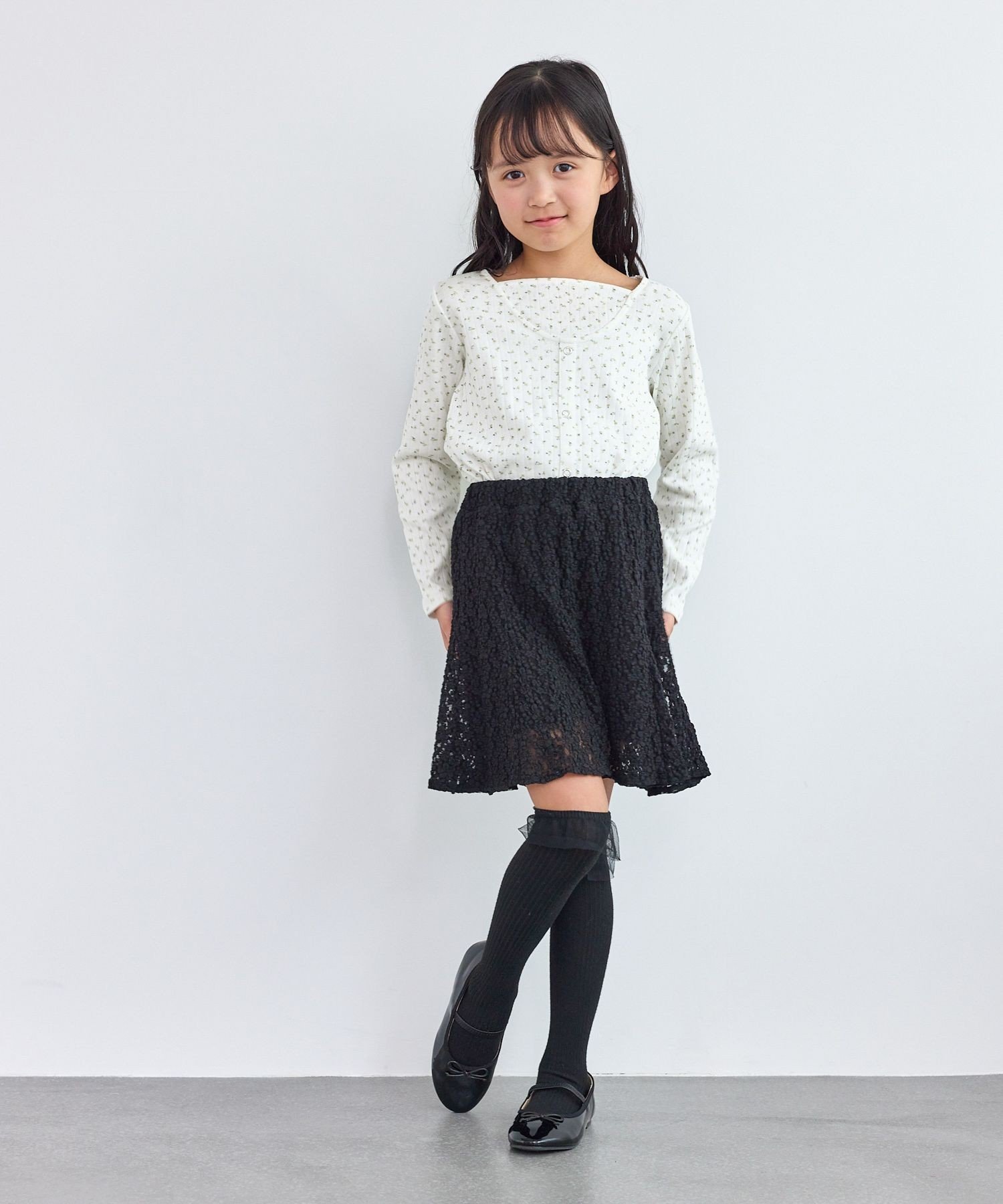 Миниатюрный многослойный пуловер с цветочным принтом ROPE' PICNIC KIDS, White (10) — фото 3