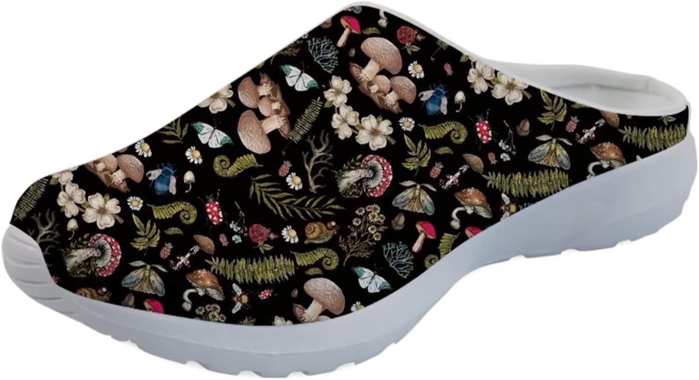 

Садовые сабо Forchrinse Colorful Butterfly унисекс для взрослых, для мужчин и женщин, тапочки-мюли для прогулок, удобные тапочки, пляжные сандалии, легкие, Tropical Mushroom