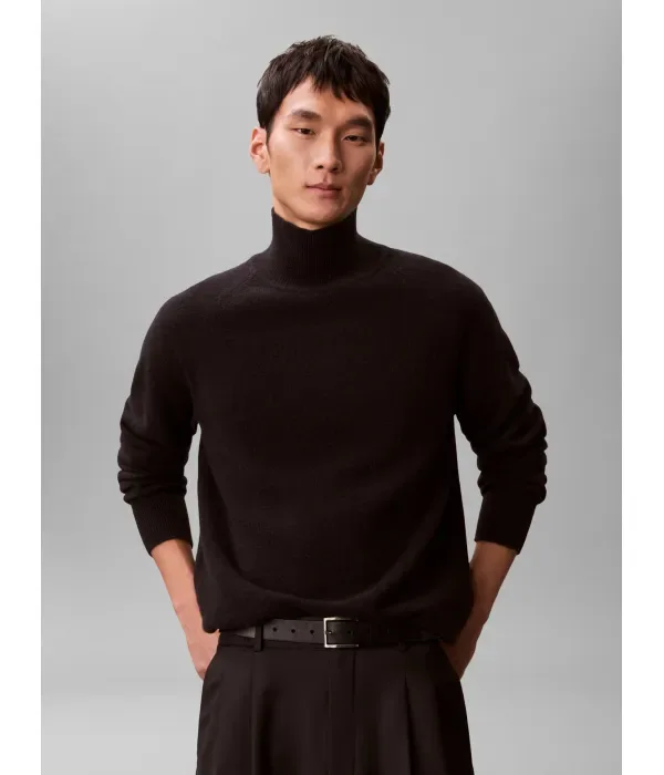 Шерстяная полуводолазка relaxed fit Calvin Klein, черный