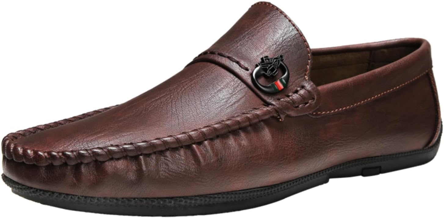 

Мужские черные кожаные лоферы, стильные обувь на плоской подошве с контрастной отделкой, комфортная и элегантная повседневная обувь Aokisx