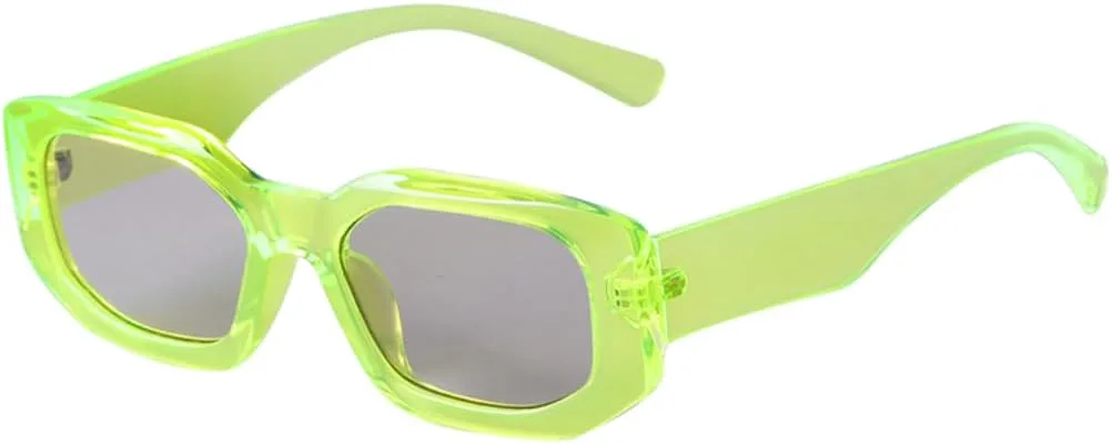 

Солнцезащитные очки прямоугольной формы для женщин, оранжево-зеленые линзы, нестандартная оправа, для мужчин, защита от УФ-излучения UV400 для женщин VFDHN, 2