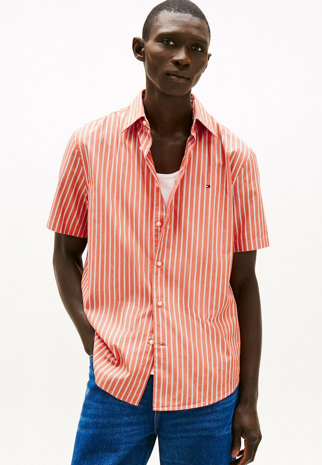 

Рубашка TH FLEX STRIPE POPLIN Tommy Hilfiger, оранжевый