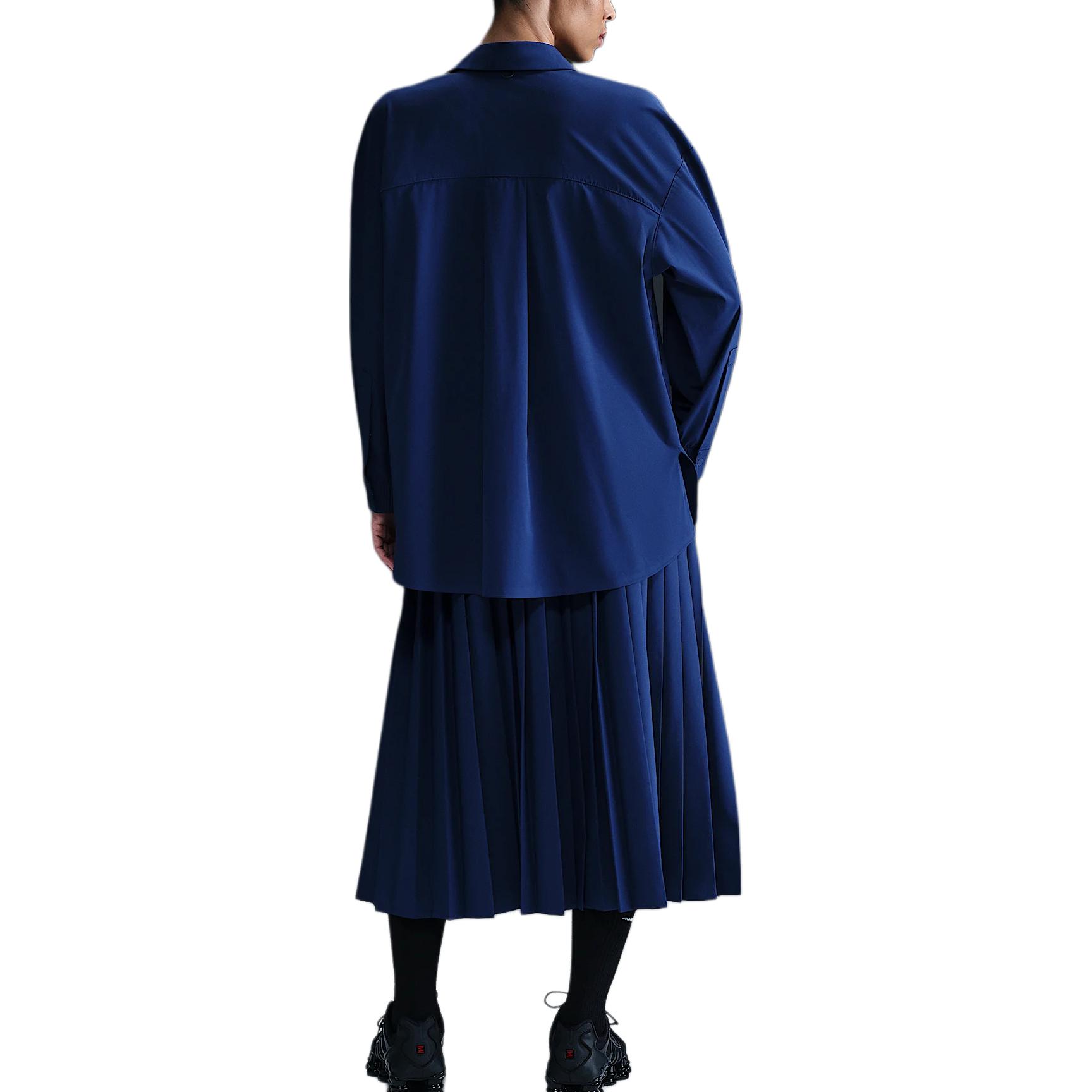 24.7 PerfectStretch женская футболка Dri FIT оверсайз с длинными рукавами Nike, темно-синий — фото 4