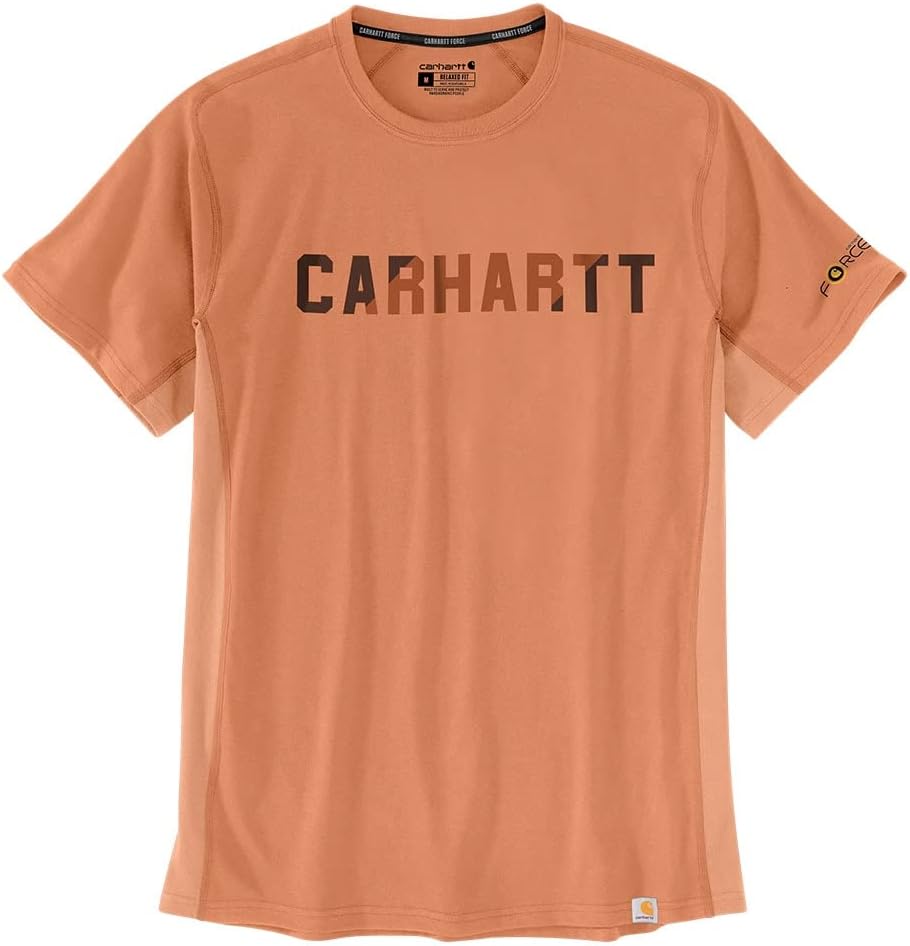 

Мужская футболка Carhartt 105203 Force свободного кроя средней плотности с коротким рукавом и графикой, Dusty Orange