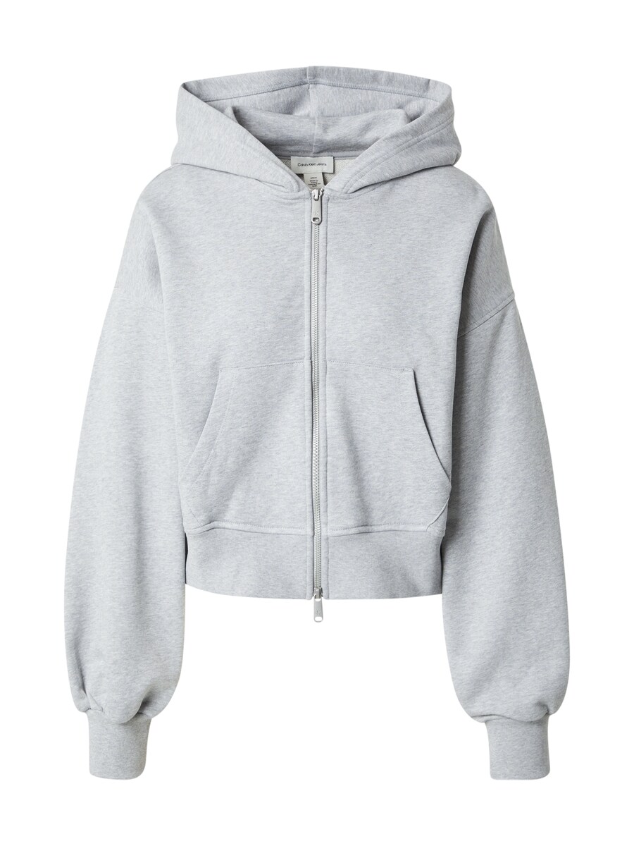 

Толстовка с капюшоном на молнии Calvin Klein Jeans, светло-серый