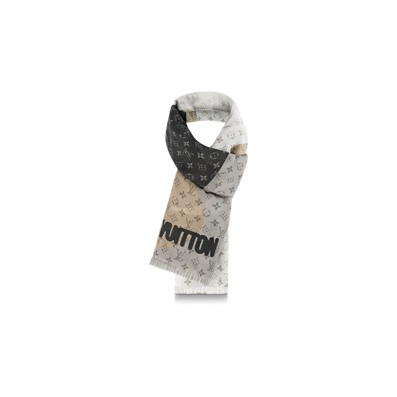 

LOUIS VUITTON Портретный вязаный шарф унисекс разноцветный, Multicolor