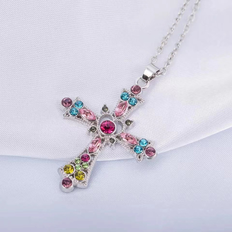 

Женское ожерелье из сплава Inkopper, Color Crystal Cross + Dream Gradient Gift Box
