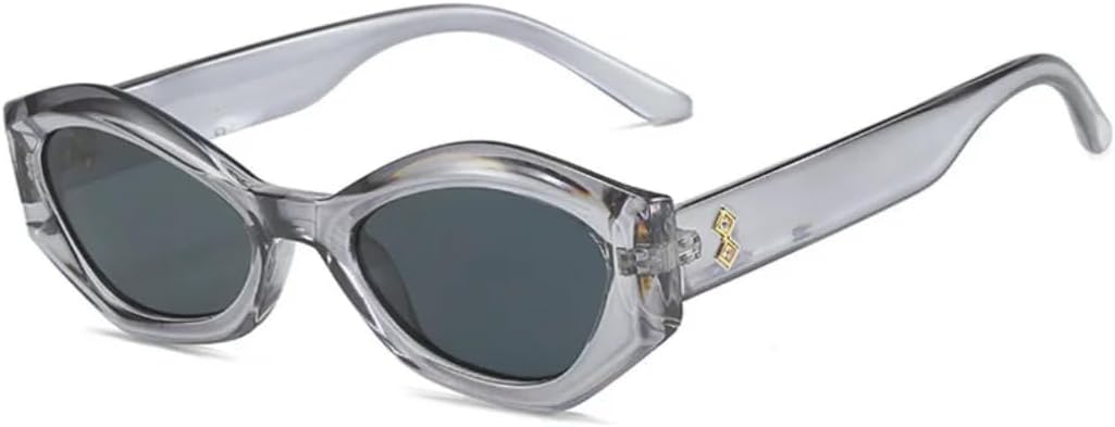 

Солнцезащитные очки для мужчин и женщин - защита UV400 - линзы цвета "кошачий глаз" в стиле панк, для занятий спортом на открытом воздухе и вождения DSVIGF, Gray-black