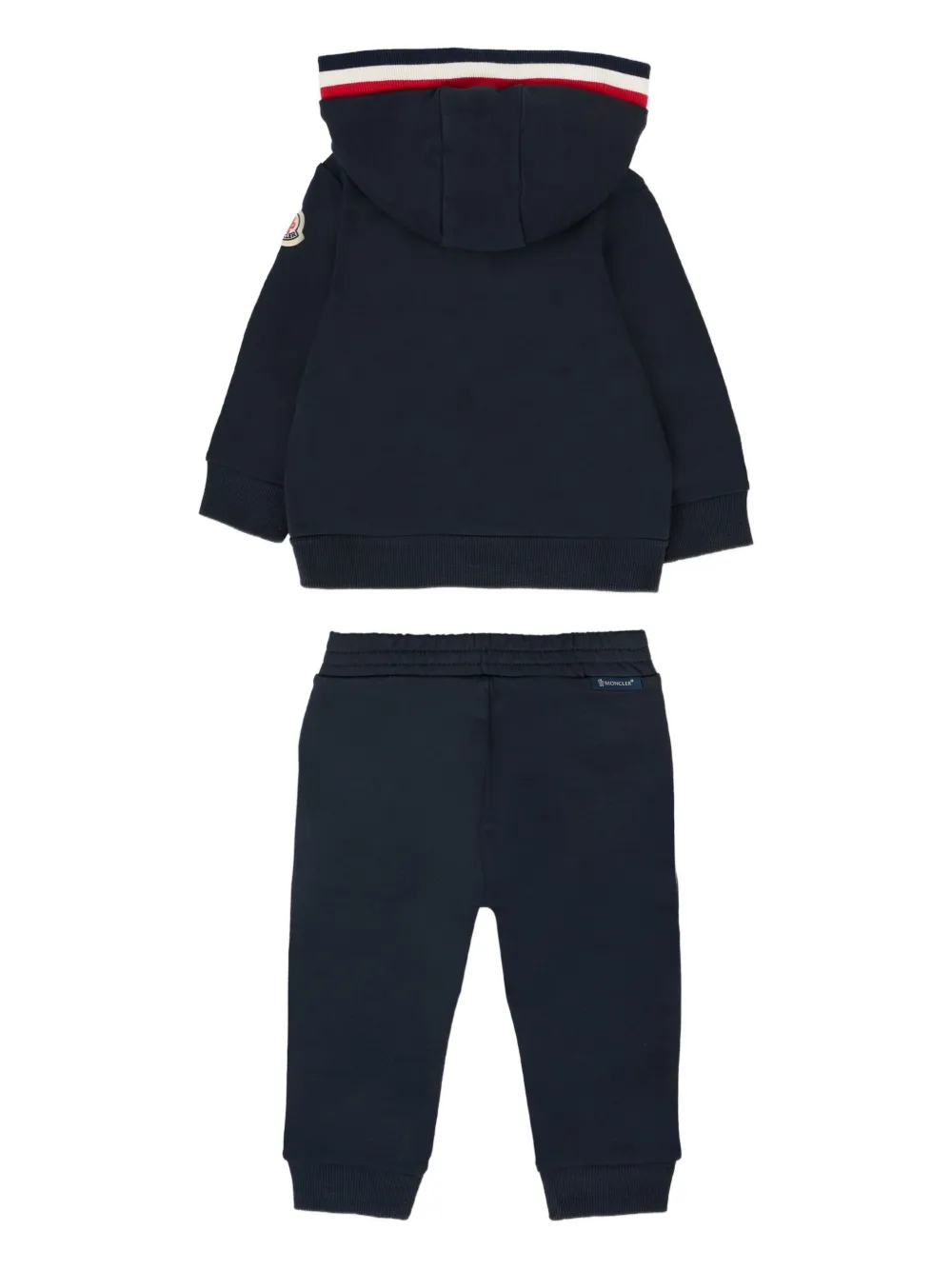 Спортивный костюм с капюшоном и застежкой-молнией Moncler Enfant, синий — фото 2