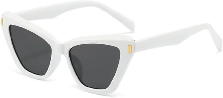 

Треугольные вертикальные рисовые ногти, солнцезащитные очки Ocean Piece с защитой от УФ-излучения для женщин и мужчин Generic, White Frame Black Grey Slice