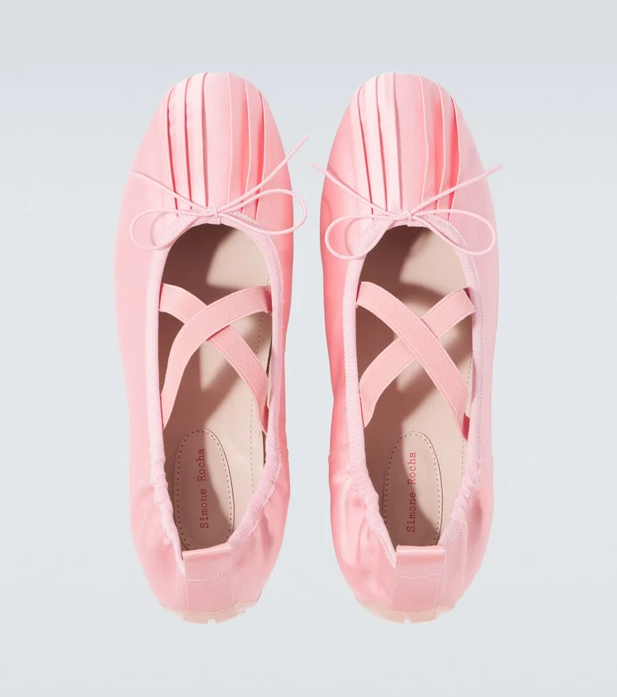 Плиссированные балетки Ballerina Grip Simone Rocha, розовый — фото 4
