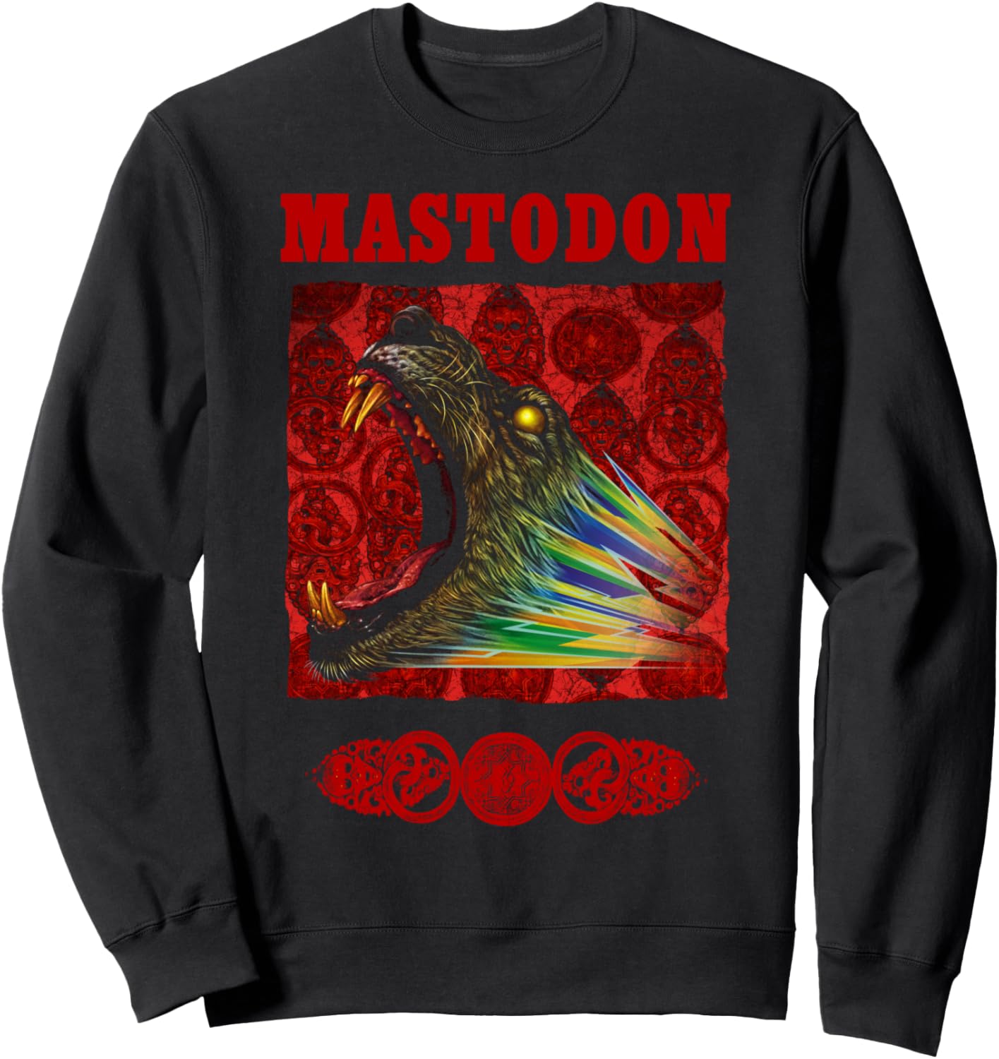 

Толстовка с изображением льва-радуги Mastodon, черный
