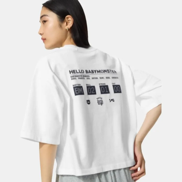 Футболка BABYMONSTER Regular UNIQLO, белый — фото 3