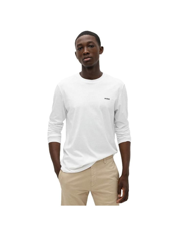 

Мужская рубашка с круглым вырезом и длинными рукавами, однотонная Hugo Boss