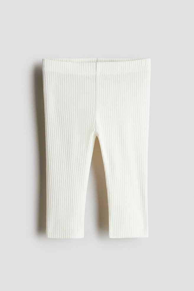 

Леггинсы из хлопка в рубчик H&M, белый