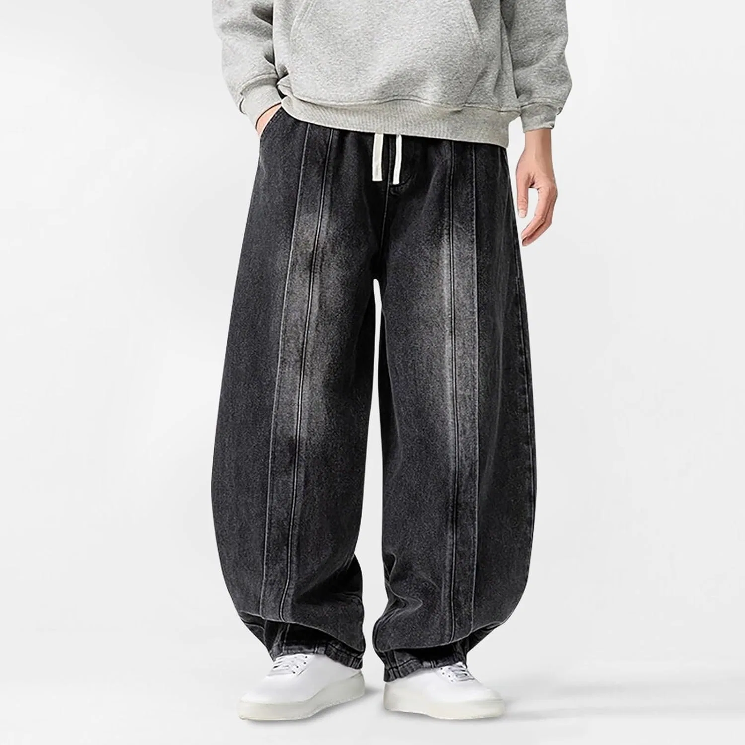 Джинсы свободные Y2K Oversized, черный — фото 2