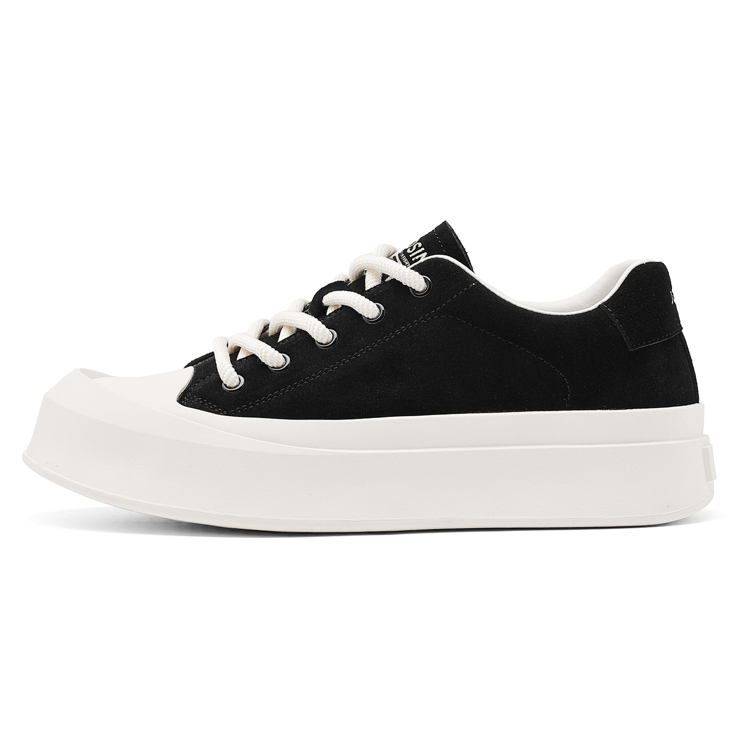 

JOSINY Низкие скейтерские кроссовки мужские черные из черной замши, цвет Black Cow Suede
