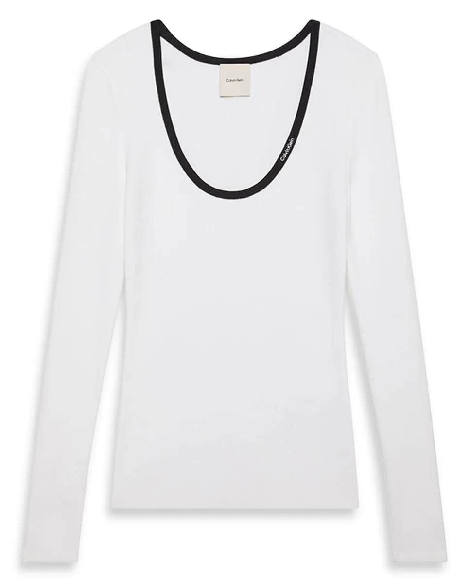 

Женский джемпер с круглым вырезом Calvin Klein Jeans, белый