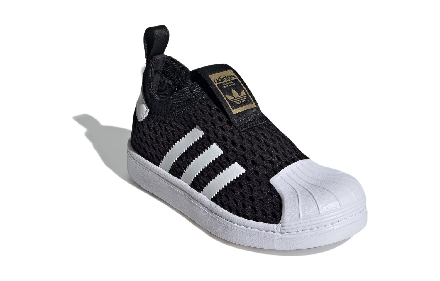 Adidas originals Superstar Series Kids Кроссовки для скейтбординга для детей, Black/White/Gold — фото 3