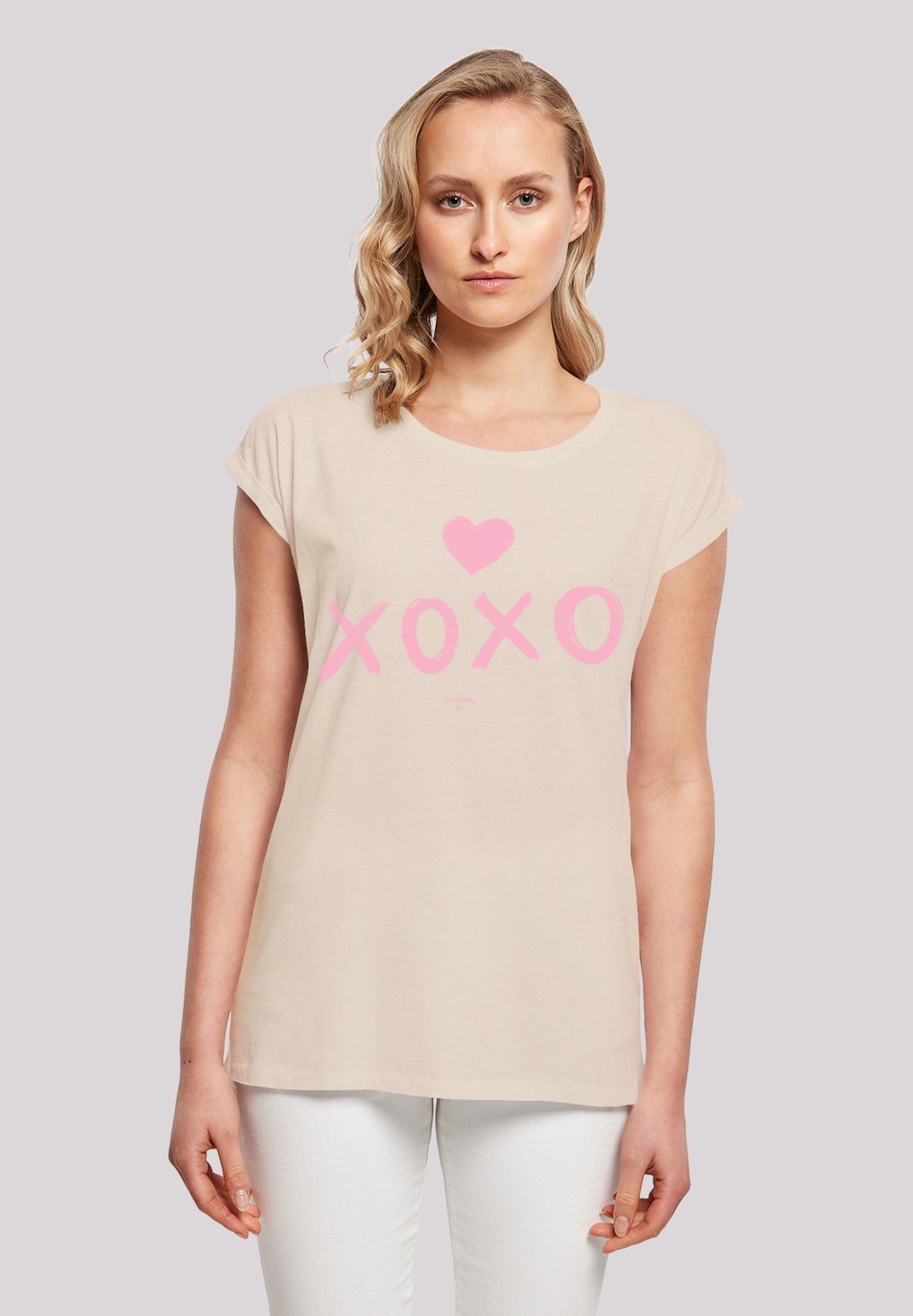 

Футболка с принтом VALENTINSTAG XOXO HERZ F4NT4STIC, песочный