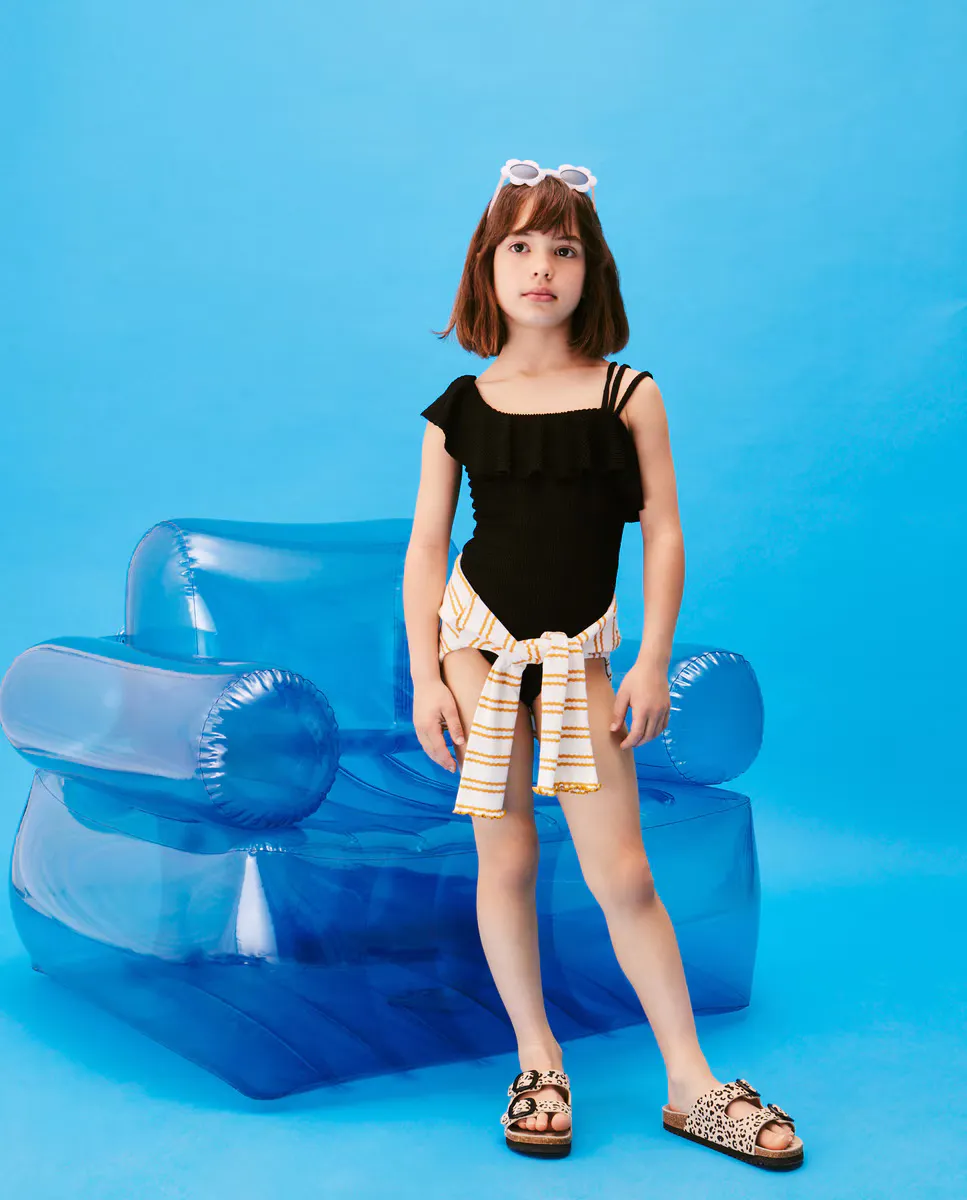 

Купальник для девочки с асимметричным вырезом Kids El Corte Inglés, черный