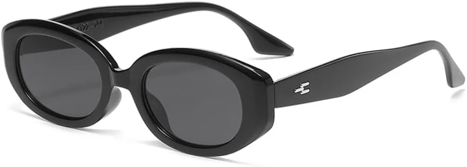 

Солнцезащитные очки LVTFCO Trend для женщин и мужчин, овальные, в стиле ретро, ​​повседневные, модные, для путешествий, с защитой от УФ-излучения UV400, Black