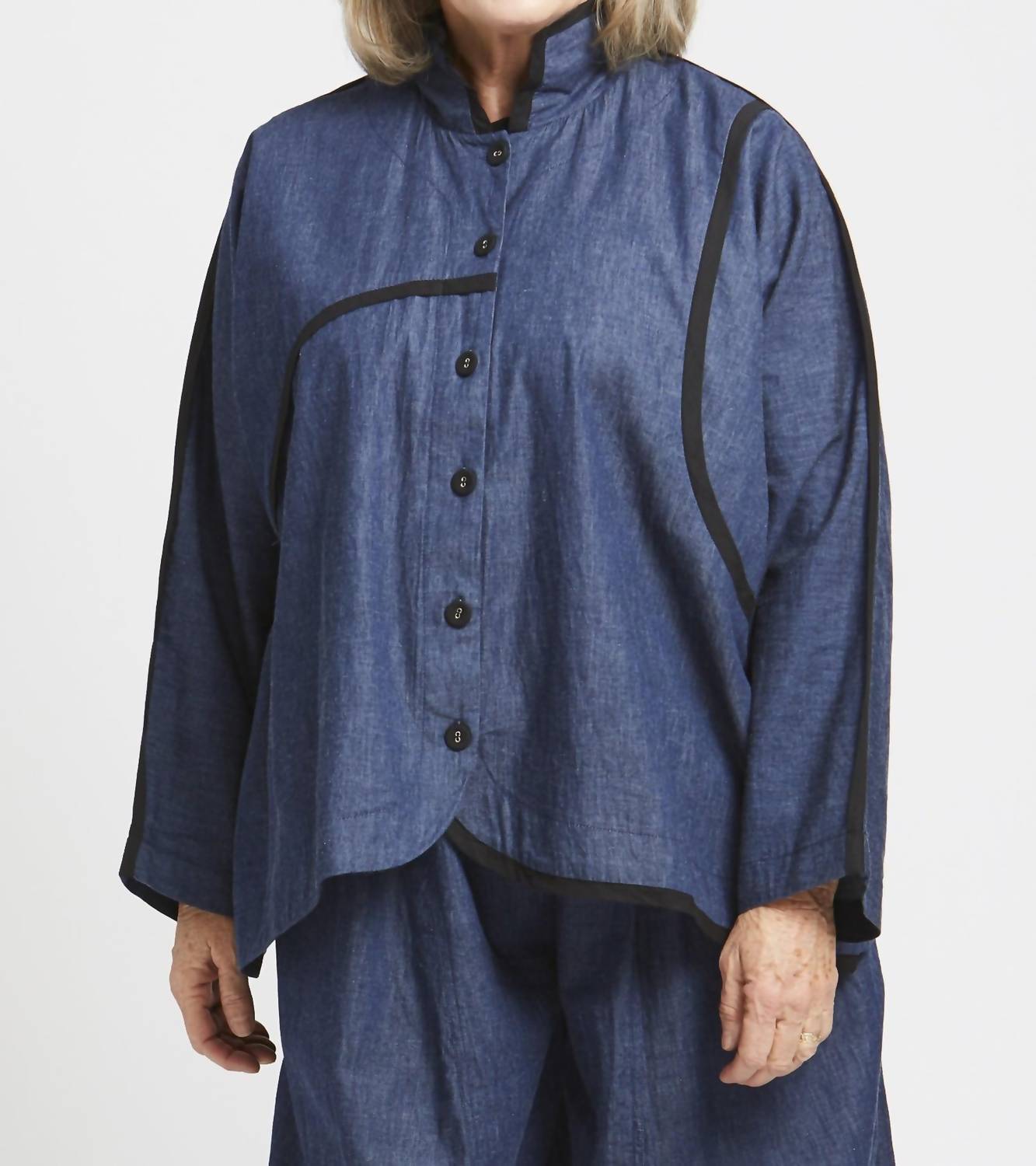 

Рубашка из блочного хлопка в дениме mSquare, цвет denim