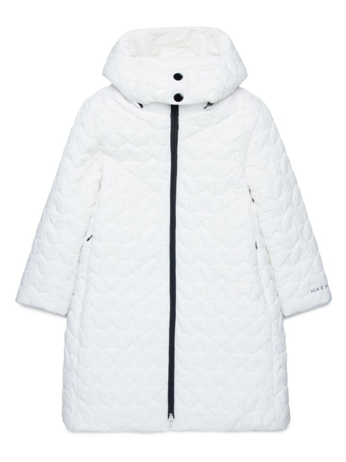 

Marni Kids стеганое пальто с вышитым логотипом, белый