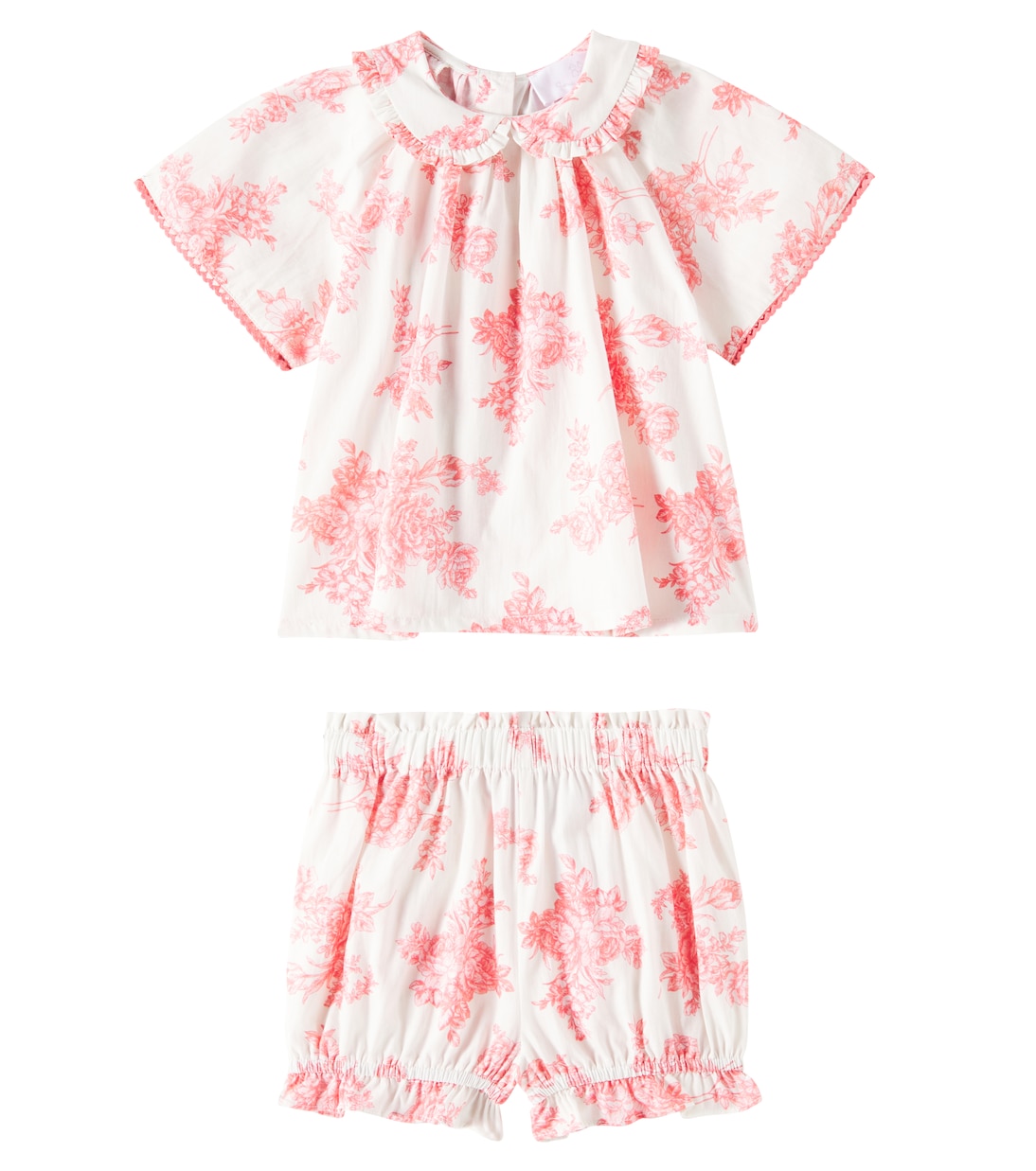 

Комплект из хлопкового топа и панталон Baby Vienna C'era Una Volta, Toile De Jouy Pink