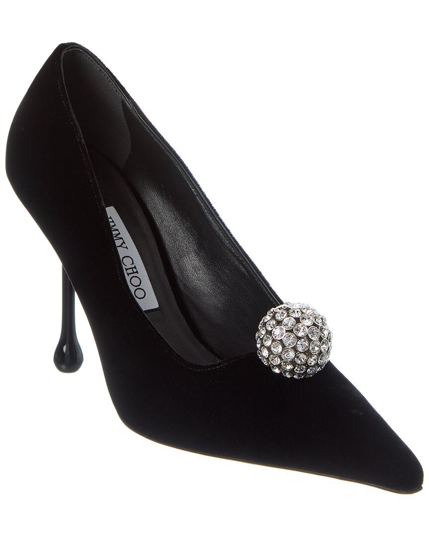 Бархатные туфли Jimmy Choo Orb 95, черный