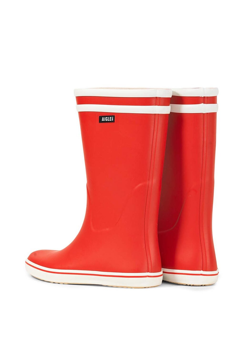 Женские резиновые сапоги Aigle высокие с логотипом, красный — фото 3