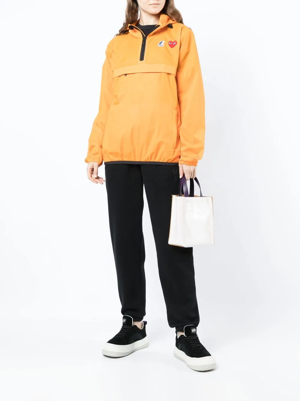 Худи на молнии из коллаборации с K-Way Comme Des Garçons Play, оранжевый — фото 3