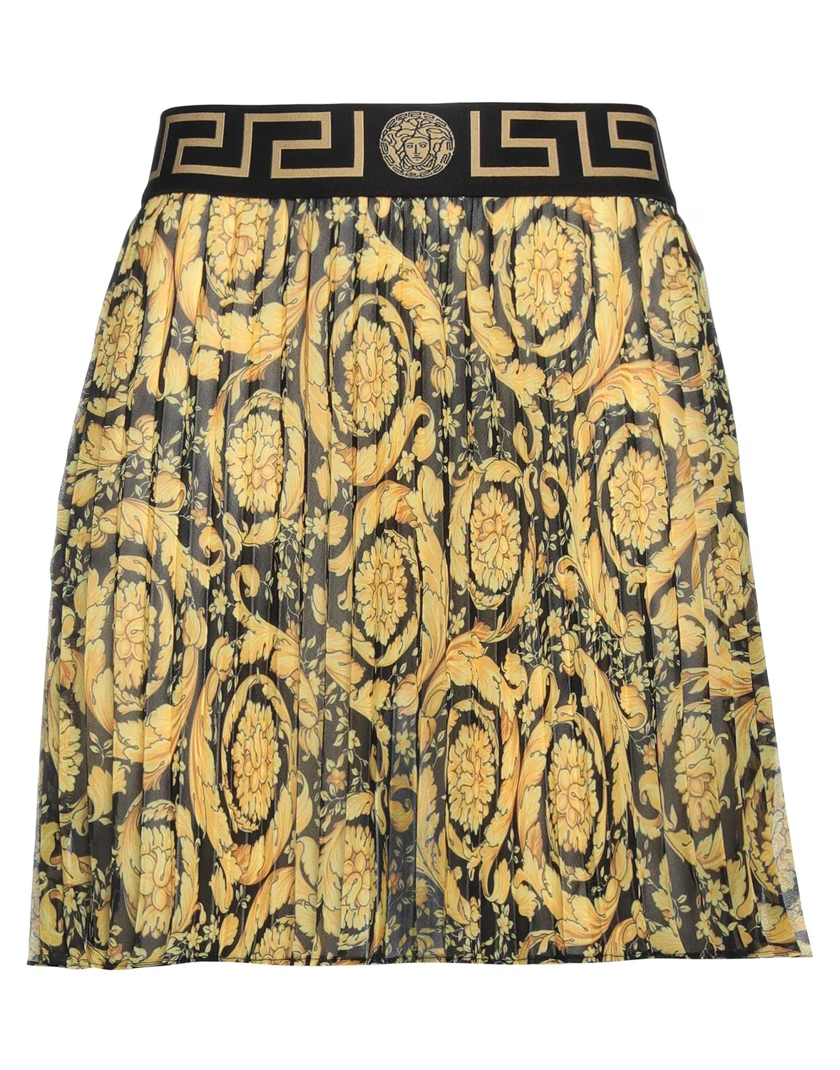 Юбка мини из шифона VERSACE желтая