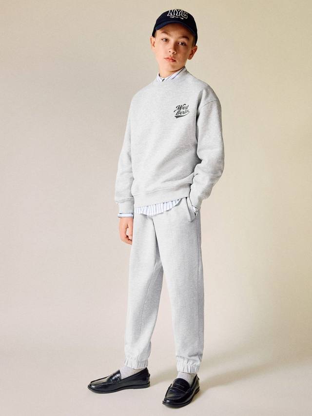 

Детские джоггеры с кулиской из хлопковой смеси Mango, Medium Grey