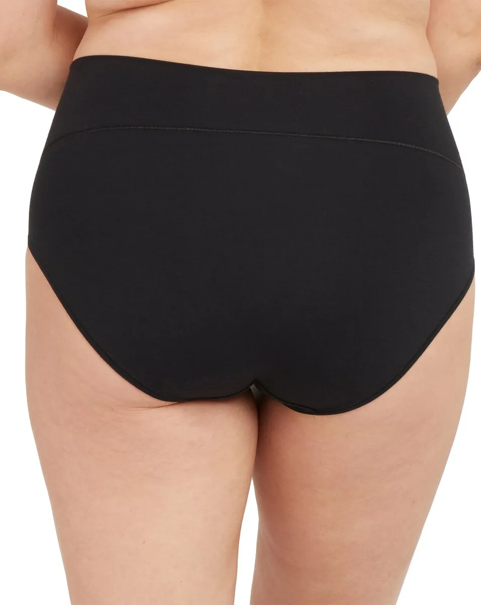 

Мягкие компрессионные хлопковые трусики-корректирующее белье Spanx, черный