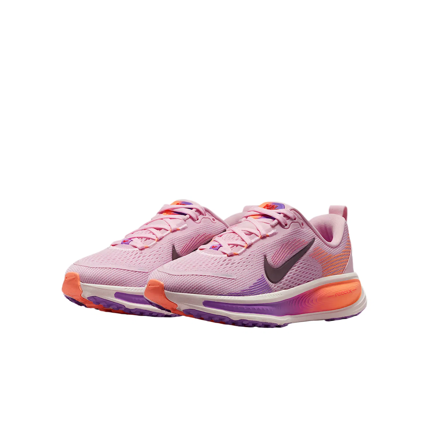 Кроссовки беговые Vomero 18 Breathable Rebound Low top Kids' Nike, Pink Foam/Bright Purple/Sail White/Tattoo Color — фото 3