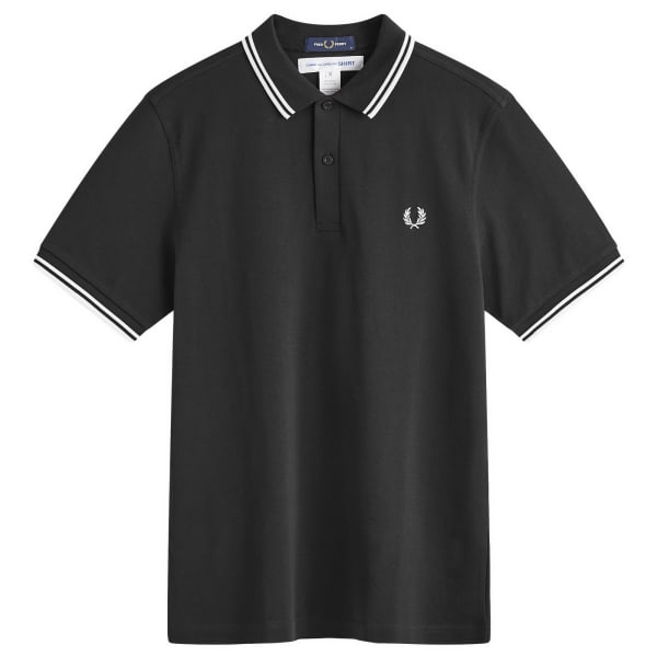 

Поло с принтом X fred perry и заостренным кончиком сзади Comme Des Garçons Shirt, черный