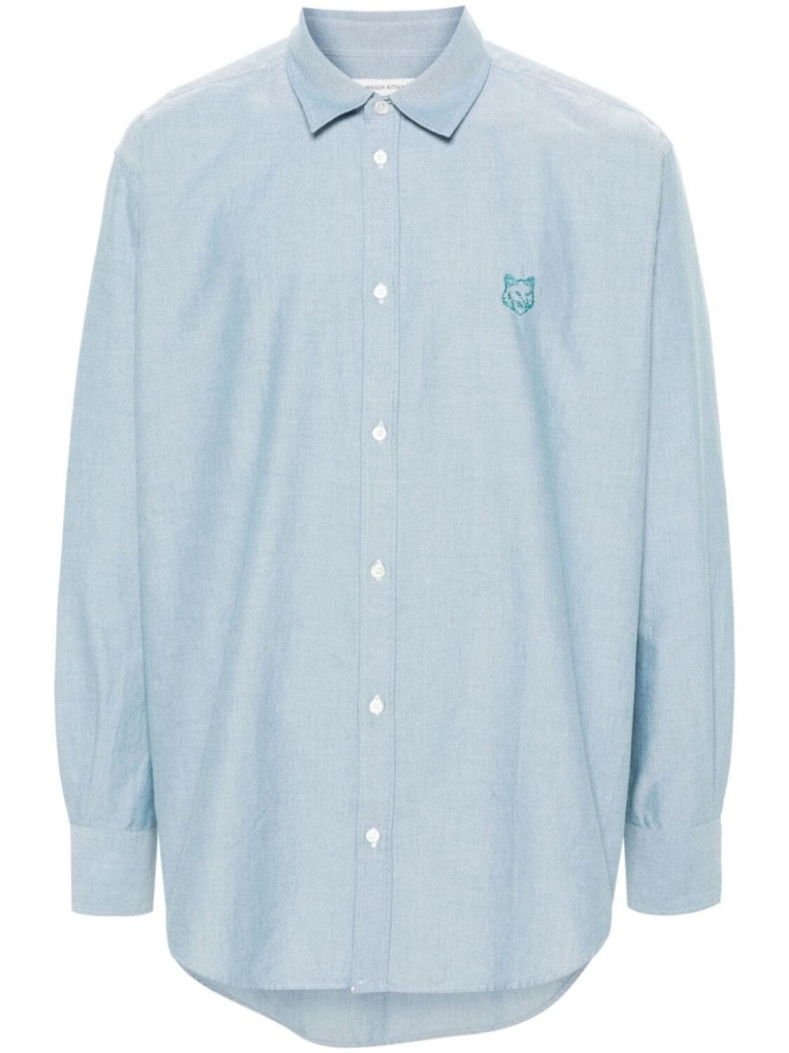 

Рубашка с вышивкой Fox Head Maison Kitsuné, синий