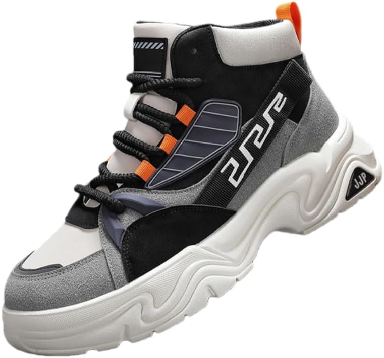 

Мужские высокие кеды - универсальная повседневная спортивная обувь. Комфортная и дышащая внутренняя часть. Вязаные шнурки. Толстая и противоскользящая подошва Clolinde, черный