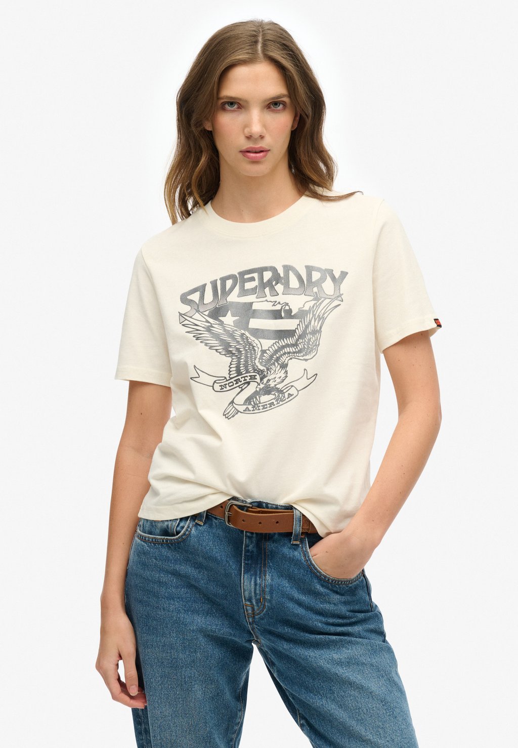 

Футболка с принтом AMERICAN EAGLE Superdry, светло-желтый