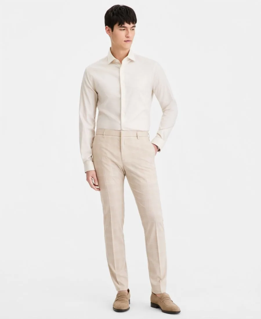 Мужские классические брюки современного кроя Tommy Hilfiger, Light Tan Plaid