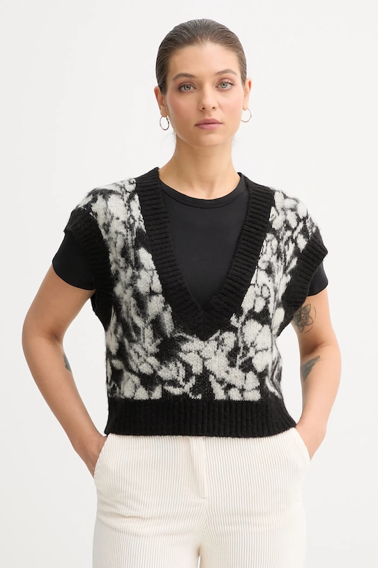 

Жилет с добавлением мохера United Colors Of Benetton, черный