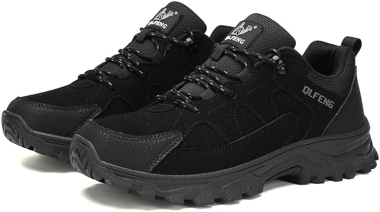 

Мужские спортивные кроссовки на шнуровке с толстой нескользящей подошвой и круглым носком из замши, подходящие для бега, ходьбы и скалолазания Igzbibg, черный