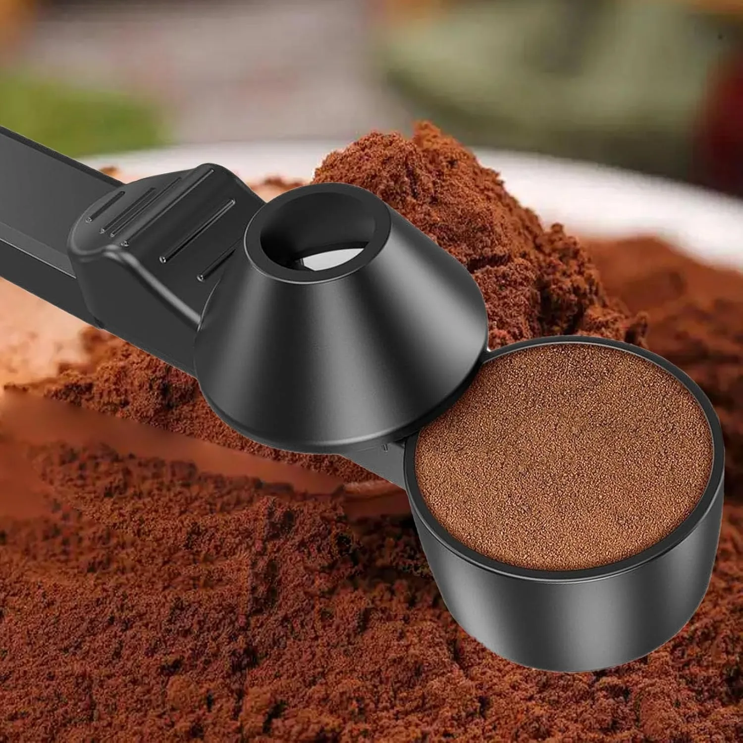 Мерная ложка для кофе Pongnas 2 Tablespoons с воронкой и выравнивателем для протеина, детского питания, чая (Black) — фото 2