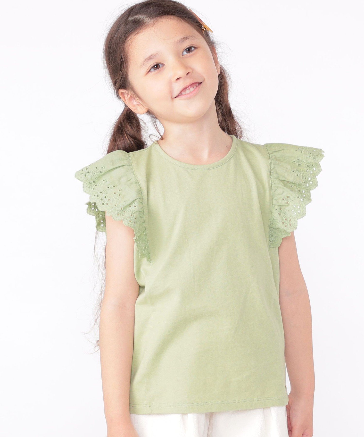 Детская футболка с кружевной оборкой, размер 100-130 см SHIPS KIDS, Light green — фото 2
