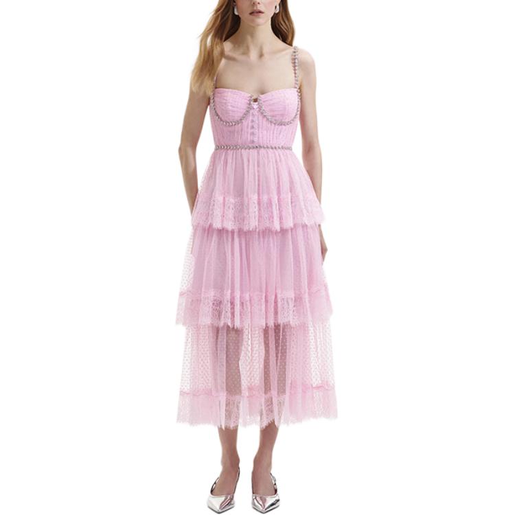 

Self-portrait Женское платье-комбинация Self portrait розовое