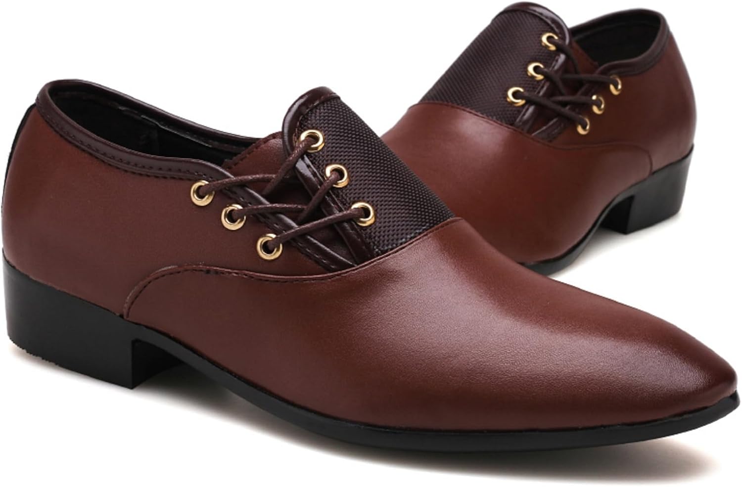 

Мужские туфли-оксфорды с заостренным носком, металлическими золотыми люверсами, дышащей сетчатой вставкой и удобной амортизирующей подошвой, противоскользящей резиновой подошвой для делового и официального ношения Kelibasi