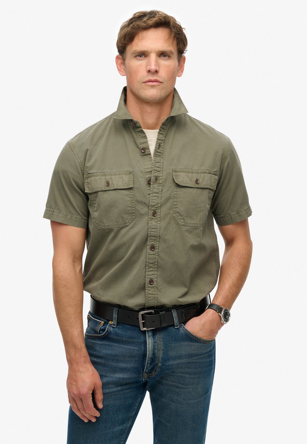 

Рубашка SHORT SLEEVE Superdry, зеленый