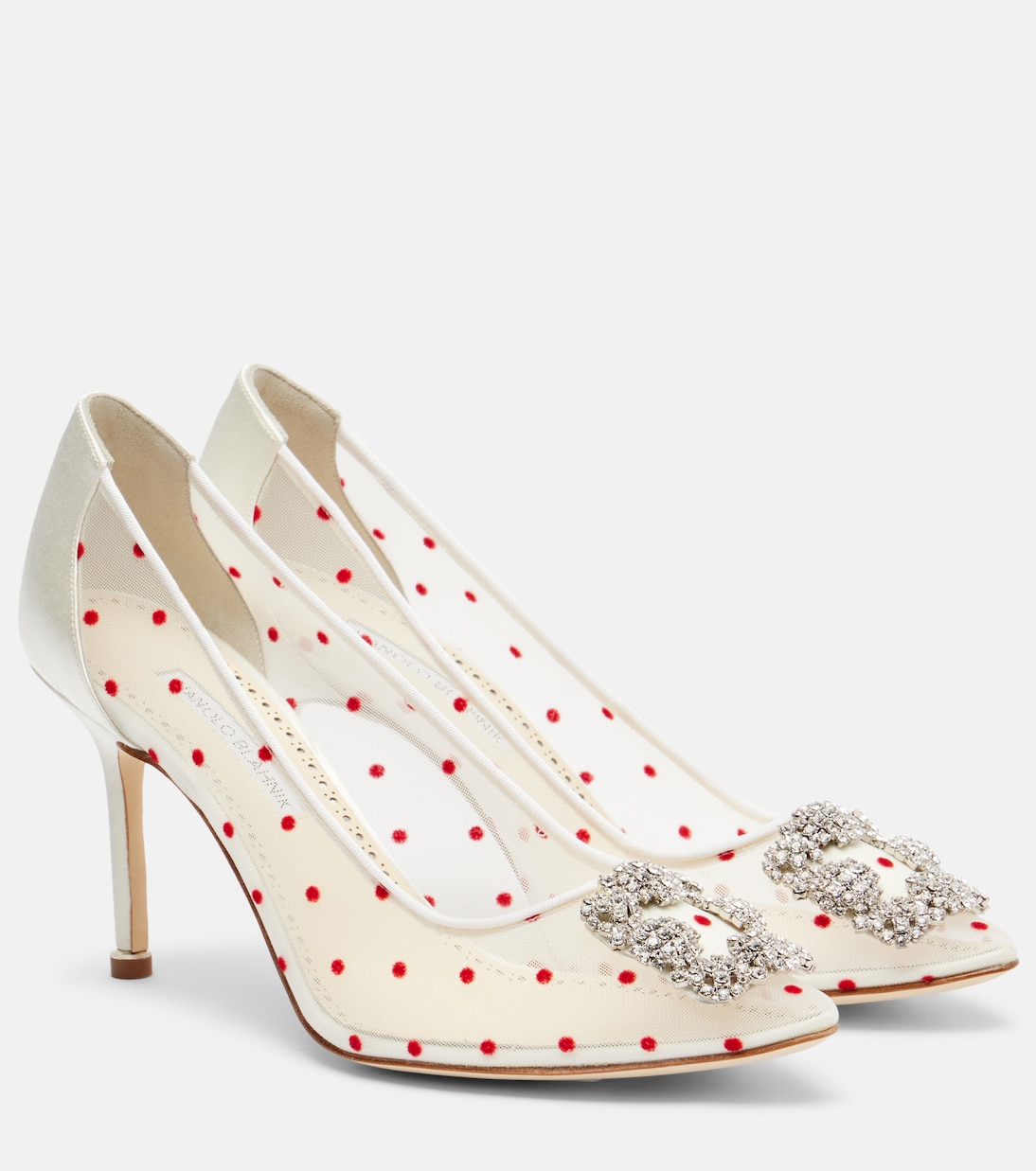 90 полка-дот украшенные туфли Manolo Blahnik, 994T/1309 Yoth/Lcrm